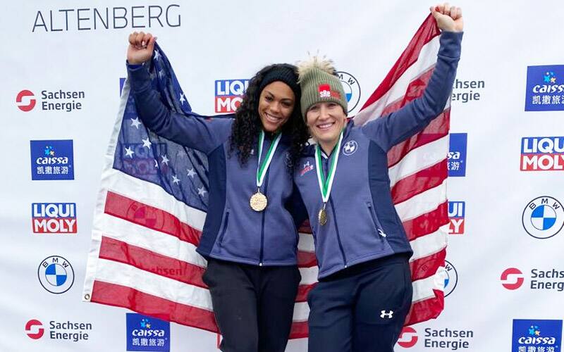 Usa Bobsled Skeleton Humphries Teams With Love To Sweep Gold Medals 1512